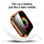Transparentné puzdro s tvrdeným sklom pre Apple Watch 38 mm - oranžové