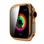 Transparentné puzdro s tvrdeným sklom pre Apple Watch 40 mm - oranžové