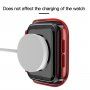 Transparentné puzdro s tvrdeným sklom pre Apple Watch 40 mm - červené