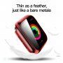 Transparentné puzdro s tvrdeným sklom pre Apple Watch 40 mm - červené