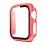 Transparentné puzdro s tvrdeným sklom pre Apple Watch 44 mm - červené