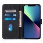 Flipové puzdro s popruhom v štýle crossbody pre iPhone 13 mini - čierne