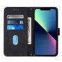 Flipové puzdro s popruhom v štýle crossbody pre iPhone 13 Pro - čierne