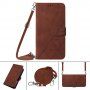 Flipové puzdro s popruhom v štýle crossbody pre iPhone 13 Pro - hnedé