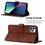 Flipové puzdro s popruhom v štýle crossbody pre iPhone 13 Pro - hnedé