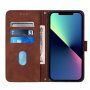 Flipové puzdro s popruhom v štýle crossbody pre iPhone 13 Pro - hnedé