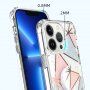 Ochranný kryt mramorová mozaika s držiakom pre iPhone 13 - zelený