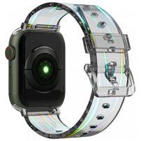 Transparentný meňavý remienok pre Apple Watch 41 mm / 40 mm / 38 mm - sivý