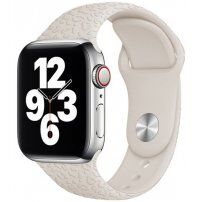 Silikónový remienok s leopardím vzorom pre Apple Watch Ultra 49mm / 46mm / 45mm / 44mm / 42mm - béžový