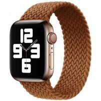 Nylonový remienok s vrkočovým vzorom pre Apple Watch Ultra 49mm / 46mm / 45mm / 44mm / 42mm - S - hnedý