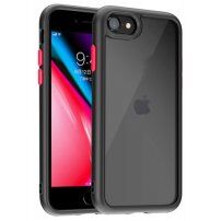 Kingsteel Wolf ochranný kryt so sklenenou zadnou stranou pre iPhone 7 / 8 / SE (2020/2022) - čierny