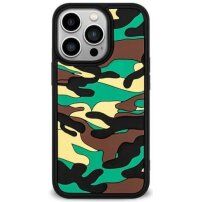 Ochranný kryt so vzorom maskovania pre iPhone 13 Pro Max - zelený