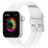 Jednofarebný silikónový remienok pre Apple Watch Ultra 49mm / 46mm / 45mm / 44mm / 42mm - biely