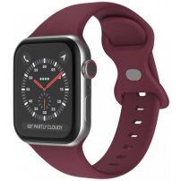 Silikónový remienok s motýlikovou prackou pre Apple Watch Ultra 49mm / 46mm / 45mm / 44mm / 42mm - vínový