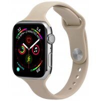 Tenký silikónový remienok pre Apple Watch 41 mm / 40 mm / 38 mm - béžový