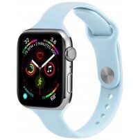Tenký silikónový remienok pre Apple Watch 45 mm / 44 mm / 42 mm - svetlomodrý