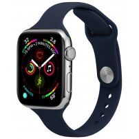 Tenký silikónový remienok pre Apple Watch 45 mm / 44 mm / 42 mm - tmavomodrý