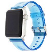 Transparentný silikónový remienok pre Apple Watch 41 mm / 40 mm / 38 mm - modrý