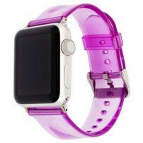 Transparentný silikónový remienok pre Apple Watch 41 mm / 40 mm / 38 mm - fialový