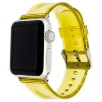 Transparentný silikónový remienok pre Apple Watch 45 mm / 44 mm / 42 mm - žltý