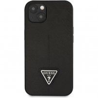 Guess Saffiano Triangle kryt pre iPhone 13 - čierny