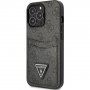 Guess 4G Saffiano Double Card kryt s kapsou na karty pre iPhone 13 Pro Max - sivý
