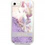Guess Liquid Glitter Flower kryt pre iPhone 7 / 8 / SE (2020/2022) - fialový