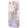 Guess Liquid Glitter Flower kryt pre iPhone 7 / 8 / SE (2020/2022) - fialový