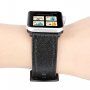 Metalický kožený remienok pre Apple Watch 42mm / 41mm / 40mm / 38mm - čierny