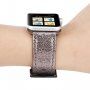 Metalický kožený remienok pre Apple Watch 42mm / 41mm / 40mm / 38mm - hnedý