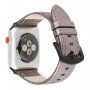 Metalický kožený remienok pre Apple Watch 45 mm / 44 mm / 42 mm - hnedý