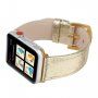 Metalický kožený remienok pre Apple Watch 45 mm / 44 mm / 42 mm - zlatý