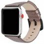 Metalický kožený remienok pre Apple Watch 45 mm / 44 mm / 42 mm - hnedý