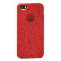 Trblietavý kryt pre iPhone 5 / 5S / SE (2016) - červený