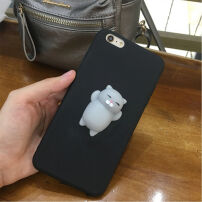 Ochranný kryt s 3D mačkou pre Apple iPhone 6 / 6S – čierny