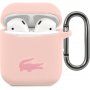Lacoste Glossy Printing Logo silikónový obal pre AirPods 1 / 2 - ružový