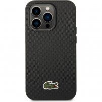 Lacoste Iconic Petit Pique Logo kryt pre iPhone 14 Pro Max - čierny