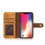 2v1 štýlové odnímateľné flipové puzdro pre Apple iPhone XS / iPhone X – svetlohnedé