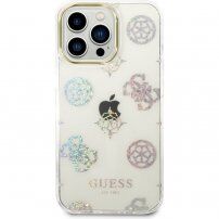 Guess Peony Glitter kryt pre iPhone 14 Pro Max - biely
