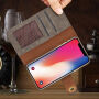 2v1 štýlové odnímateľné flipové puzdro pre Apple iPhone XS / iPhone X – sivé
