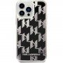 Karl Lagerfeld Monogram Liquid Glitter kryt pre iPhone 14 Pro Max - čierny