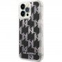 Karl Lagerfeld Monogram Liquid Glitter kryt pre iPhone 14 Pro Max - čierny