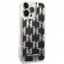 Karl Lagerfeld Monogram Liquid Glitter kryt pre iPhone 14 Pro Max - čierny
