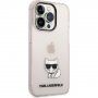 Karl Lagerfeld Choupette Logo kryt pre iPhone 14 Pro Max - ružový
