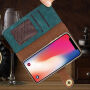 2v1 štýlové odnímateľné flipové puzdro pre Apple iPhone XS / iPhone X – modré