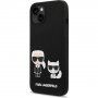Karl Lagerfeld Karl and Choupette silikónový kryt s MagSafe pre iPhone 14 Plus - čierny