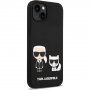 Karl Lagerfeld Karl and Choupette silikónový kryt s MagSafe pre iPhone 14 Plus - čierny