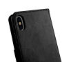 2v1 ochranné odnímateľné flipové puzdro pre Apple iPhone XS / iPhone X – čierne
