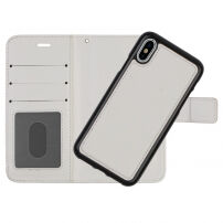 2v1 ochranné odnímateľné flipové puzdro pre Apple iPhone XS / iPhone X – biele