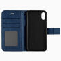 2v1 ochranné odnímateľné flipové puzdro pre Apple iPhone XS / iPhone X – tmavomodré
